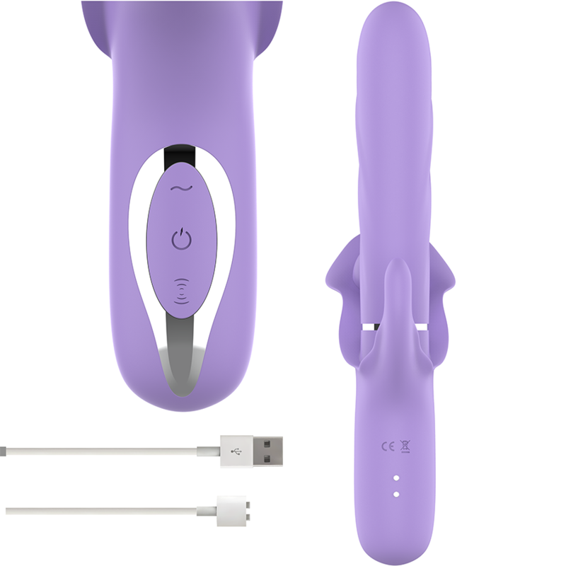 INTENSE - BILLIE MULTIFUNCTIONAL RECHARGEABLE SUCTION VIBRATOR WITH PURPLE PUSH BUTTON - Image 4