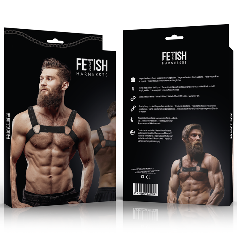 FETISH SUBMISSIVE ATTITUDE – ADJUSTABLE NEOPRENE CHEST SPORTS HARNESS FOR MEN