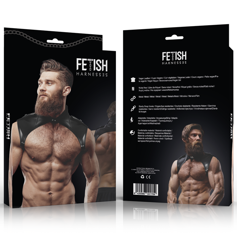 FETISH SUBMISSIVE ATTITUDE – MENS BRIGADE ADJUSTABLE ECO-LEATHER NECK HARNESS