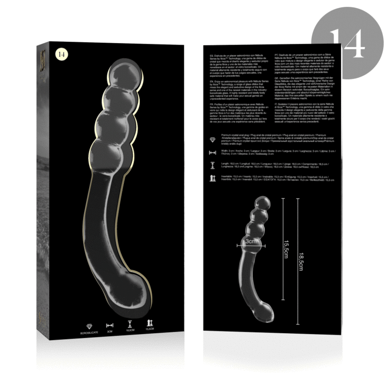 NEBULA SERIES BY IBIZA - MODELO 14 DILDO CRISTAL TRANSPARENTE 18.5 CM -O- 3 CM - Image 4