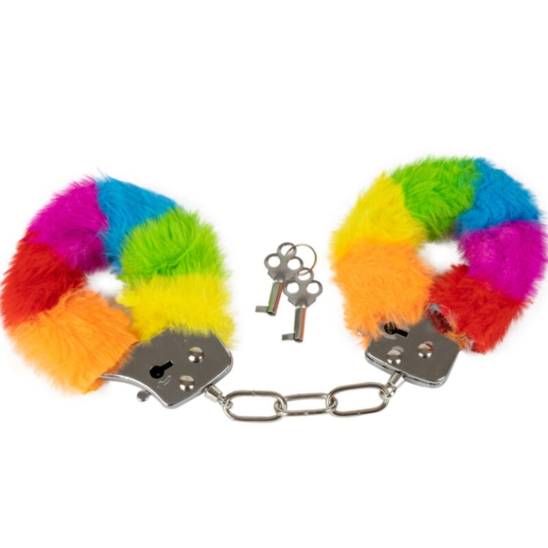 SPENCER  FLEETWOOD – RAINBOW LINED METAL HANDCUFFS