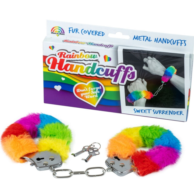 SPENCER  FLEETWOOD – RAINBOW LINED METAL HANDCUFFS