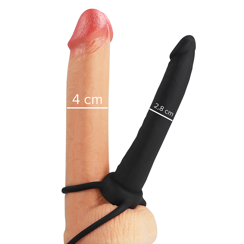 MYTHOLOGY – COBI ONYX ANAL DILDO WITH COCK AND TESTICLE RING 13 SILICONE CM