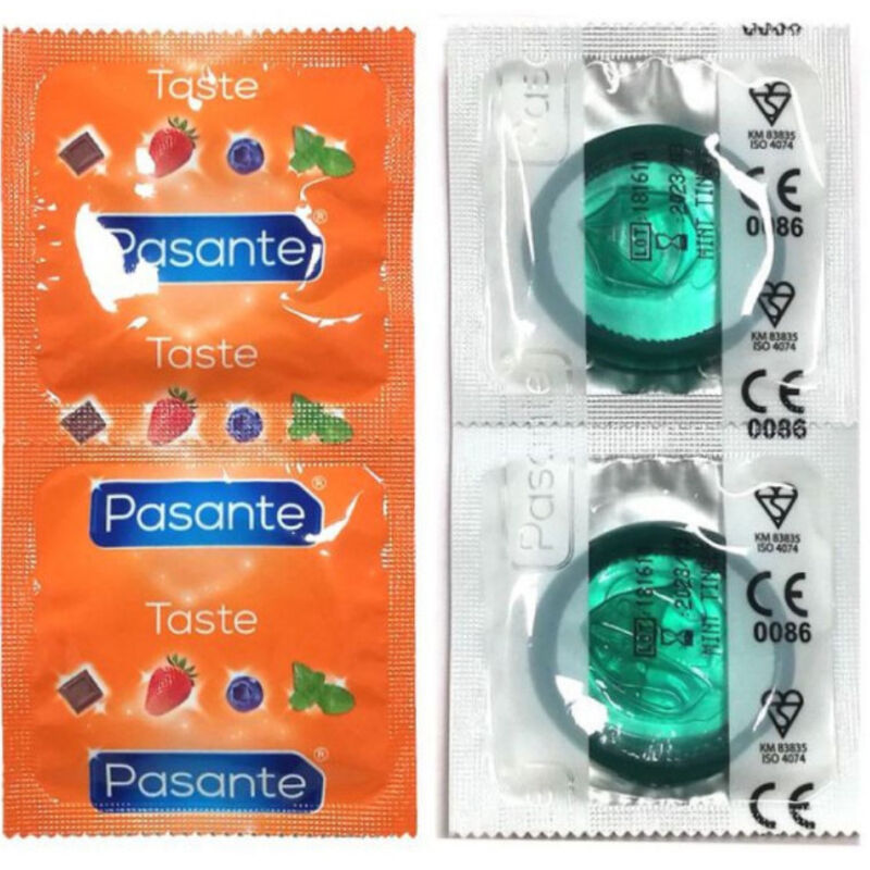 PASANTE – CONDOMS FLAVOR MINT BAG 144 UNITS