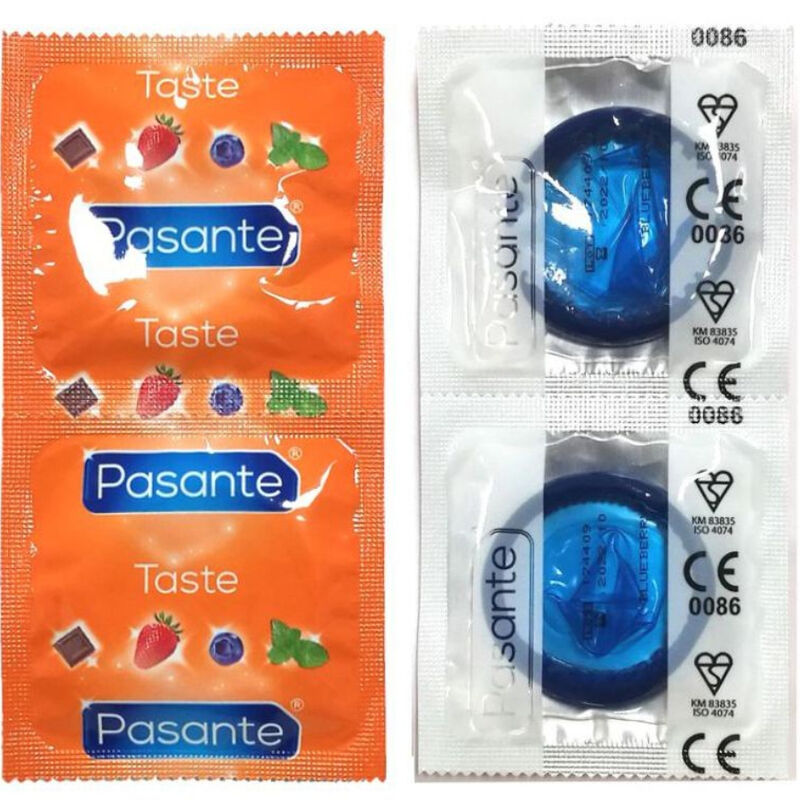 PASANTE – CONDOMS FLAVOR BLUEBERRY BAG 144 UNITS