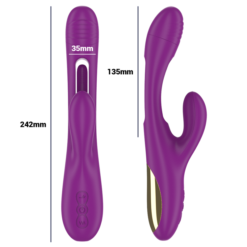 INTENSE - APOLO RECHARGEABLE MULTIFUNCTION VIBRATOR 7 VIBRATIONS WITH SWINGING MOTION PURPLE - Image 4