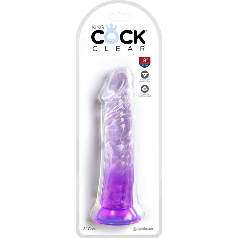 KING COCK – CLEAR REALISTIC PENIS 19.7 CM PURPLE