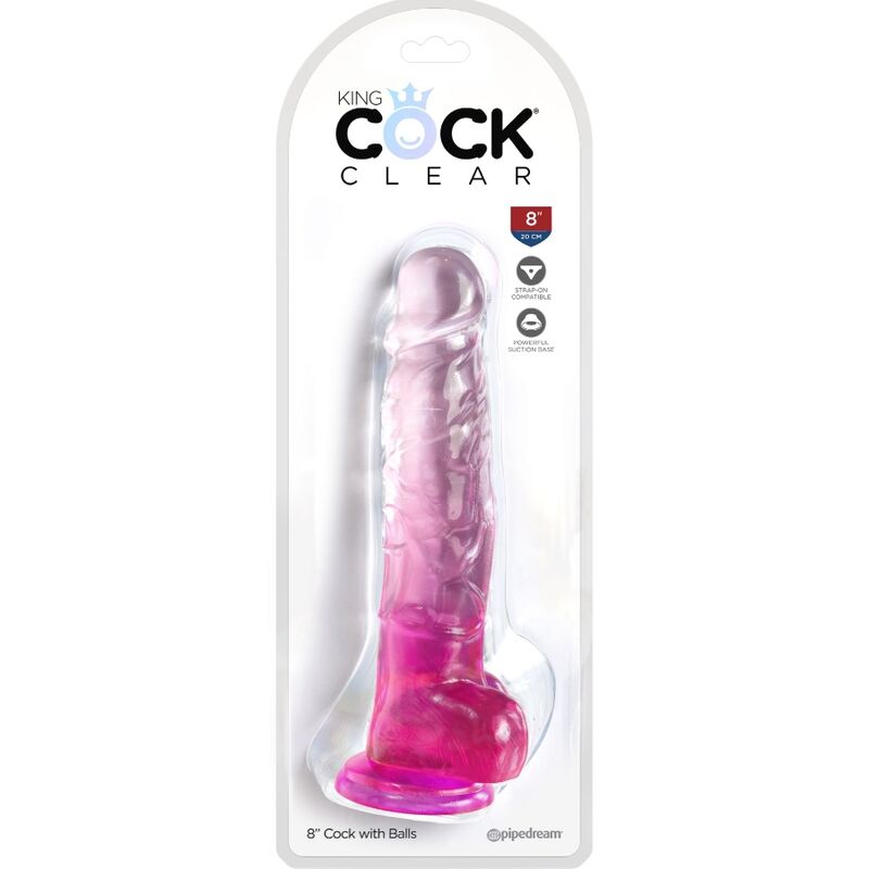 KING COCK – CLEAR REALISTIC PENIS WITH BALLS 16.5 CM PINK