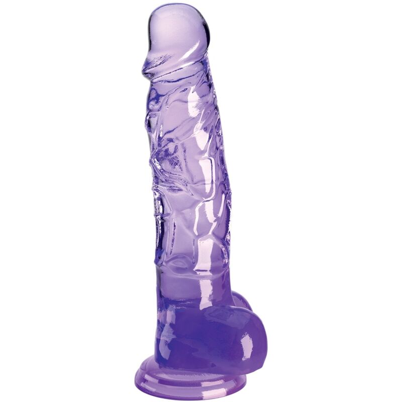 KING COCK – CLEAR REALISTIC PENIS WITH BALLS 16.5 CM PURPLE