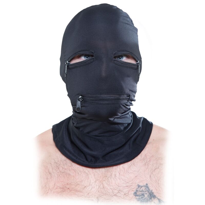 FETISH FANTASY SERIES – HOOD WITH ZIPPERS BLACK