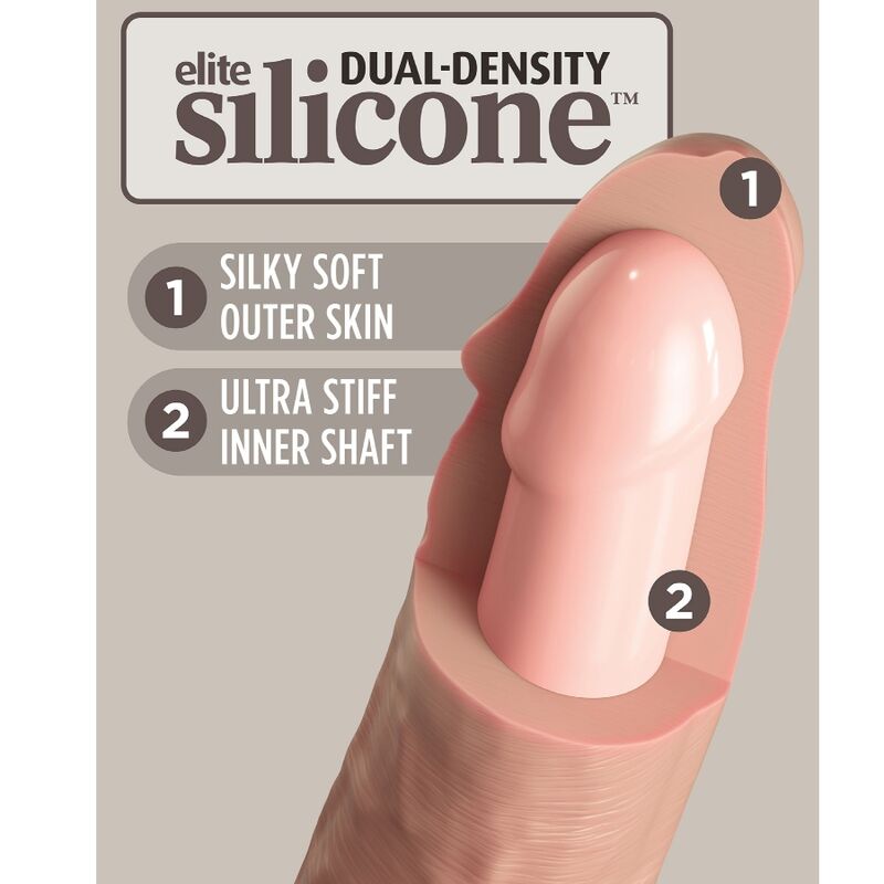 KING COCK - ELITE REALISTIC DILDO VIBRATING  SILICONE 15.2 CM - Image 3