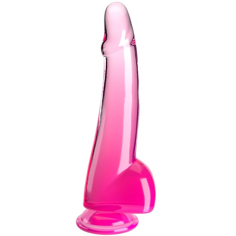 KING COCK – CLEAR DILDO WITH TESTICLES 19 CM PINK