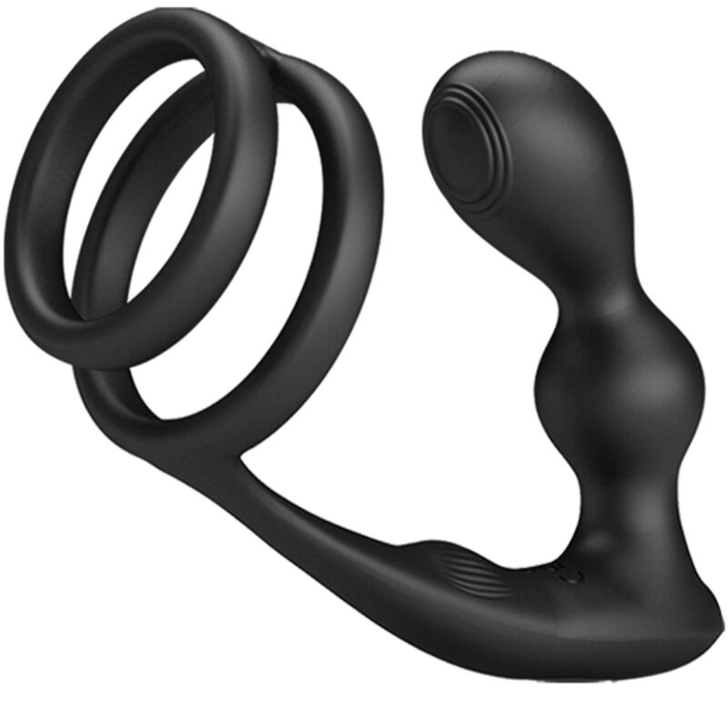 PRETTY LOVE – MARSHALL PENIS RING WITH VIBRATORY ANAL PLUG WITH REMOTE CONTROL