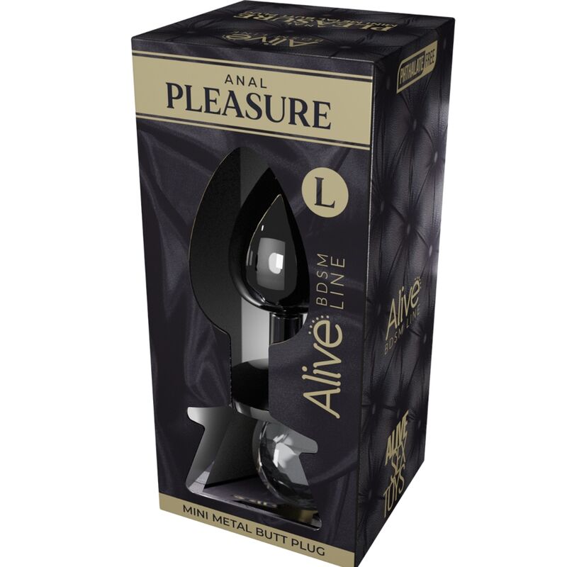 ALIVE – ANAL PLEASURE MINI PLUG METAL BLACK SIZE L