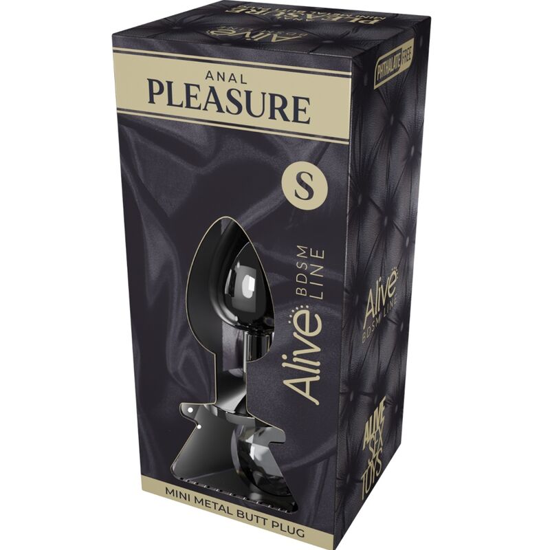 ALIVE – ANAL PLEASURE MINI PLUG METAL BLACK SIZE S