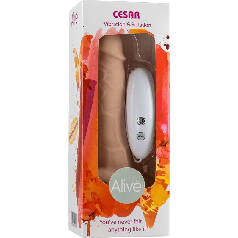 ALIVE – CESAR REALISTIC PENIS VIBRATOR  ROTATOR 17.5 CM
