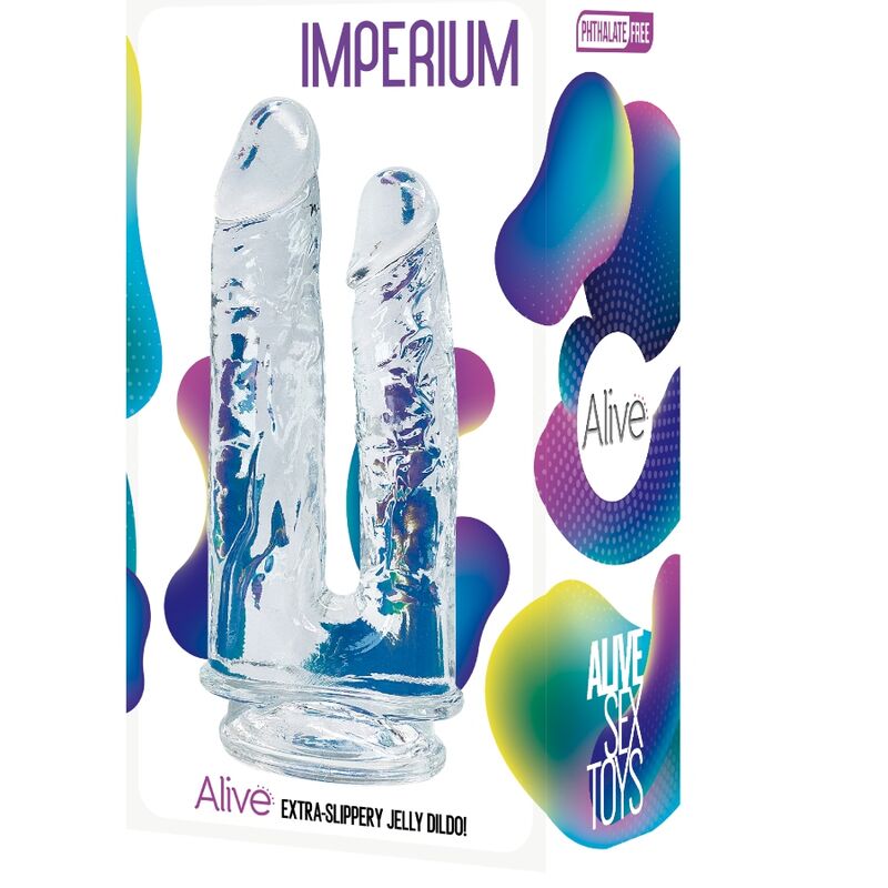 ALIVE – IMPERIUM DOUBLE REALISTIC PENIS TRANSPARENT 12/14 CM
