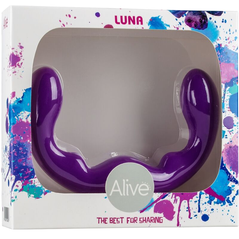 ALIVE – LUNA DILDO DOUBLE PENETRATION VIOLET SILICONE 25 CM