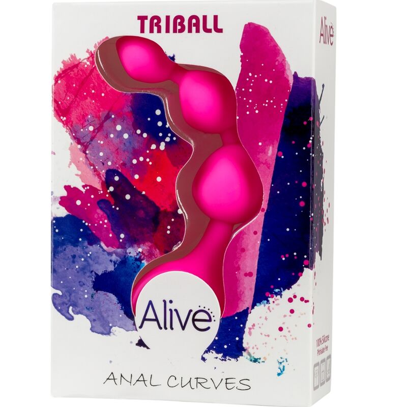 ALIVE – TRIBALL PINK SILICONE ANAL BALLS 15 CM