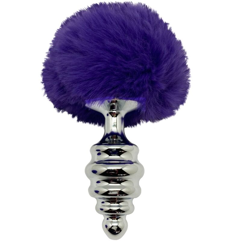 ALIVE - ANAL PLEASURE PLUG SPIRAL METAL FLUFFY DARK VIOLET SIZE M - Image 3