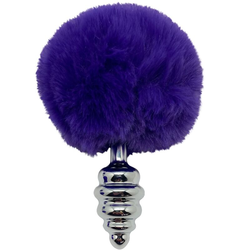 ALIVE – ANAL PLEASURE PLUG SPIRAL METAL FLUFFY DARK VIOLET SIZE M