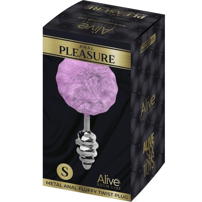 ALIVE - ANAL PLEASURE PLUG SPIRAL METAL FLUFFY VIOLET SIZE S - Image 4
