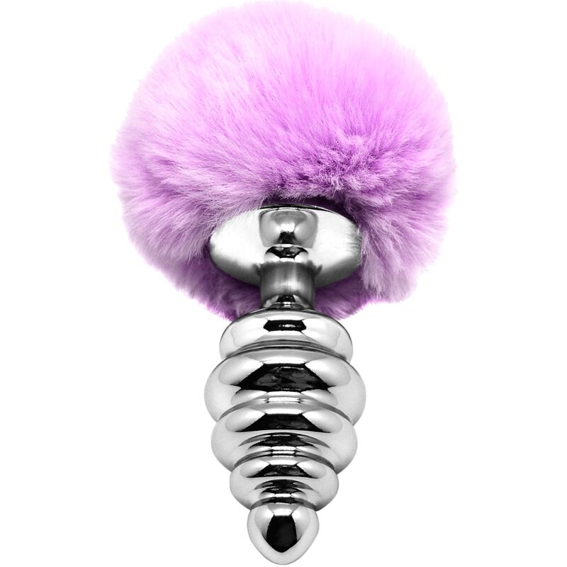 ALIVE – ANAL PLEASURE PLUG SPIRAL METAL FLUFFY VIOLET SIZE L