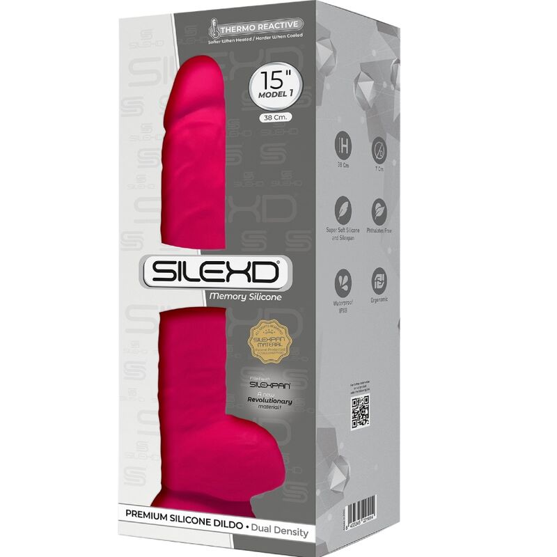 SILEXD – MODEL 1 REALISTIC PENIS PREMIUM SILEXPAN SILICONE FUCHSIA 38 CM