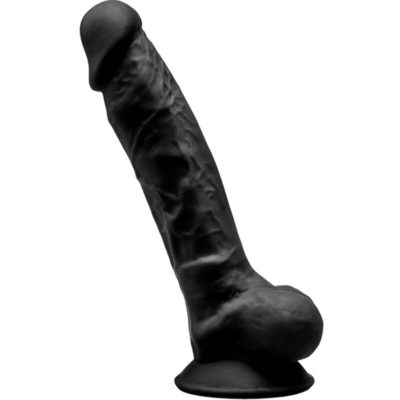 SILEXD – MODEL 1 REALISTIC PENIS PREMIUM SILEXPAN SILICONE BLACK 17.5 CM