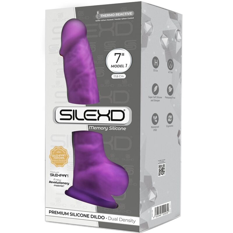 SILEXD – MODEL 1 REALISTIC PENIS PREMIUM SILEXPAN SILICONE VIOLET 17.5 CM