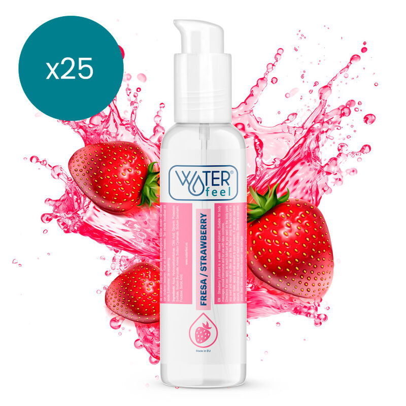 WATERFEEL – STRAWBERRY WATER BASED LUBRICANT 175 ML PACK 25 UNITS
