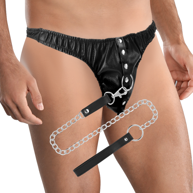 DARKNESS – SUBMISSION THONG WITH METAL CHAIN