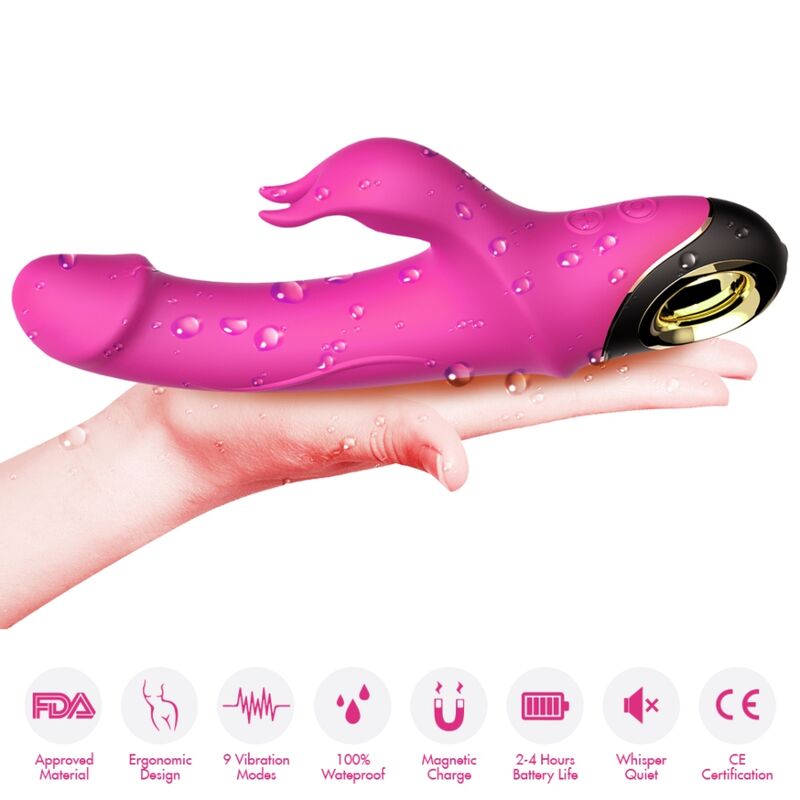 ARMONY - METEROR DILDO VIBRATOR RABBIT ROTATOR FUCHSIA - Image 3