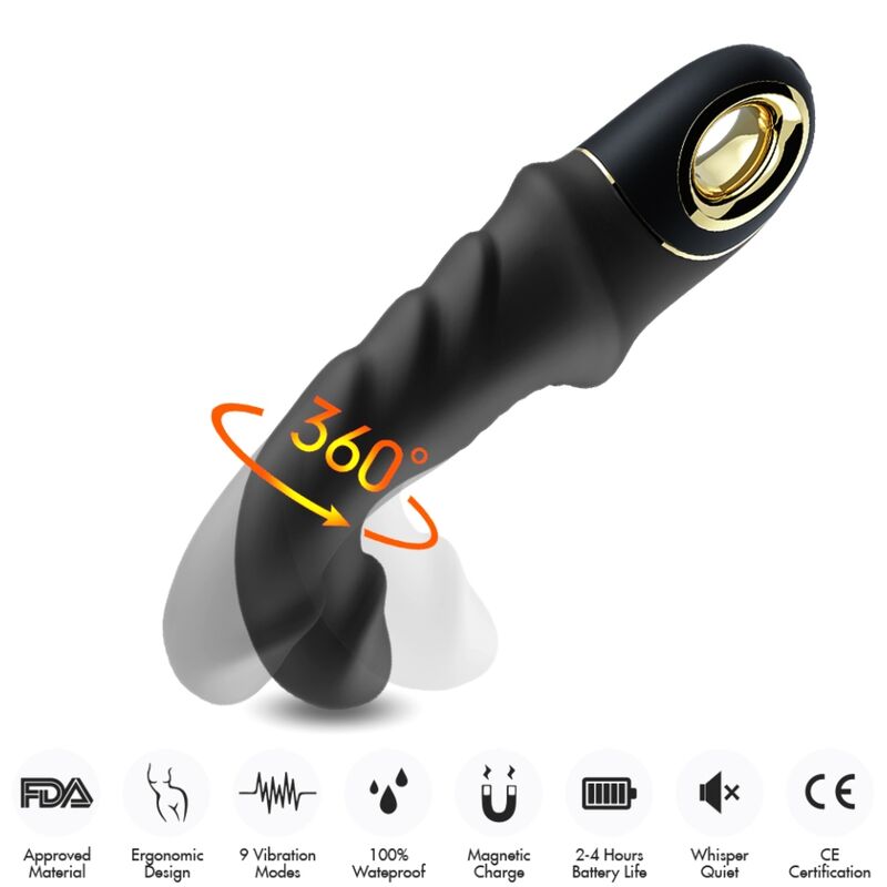 ARMONY - JOYBLADE DILDO VIBRATOR ROTATOR BLACK - Image 3