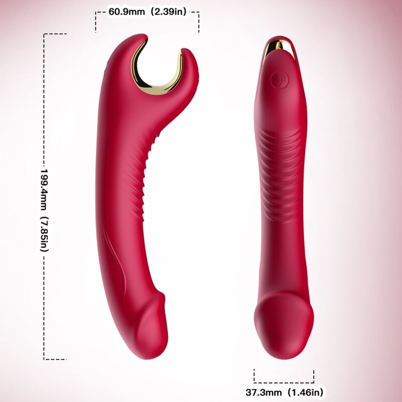 ARMONY - PRINCE DILDO VIBRATOR  ROTATOR RED - Image 3