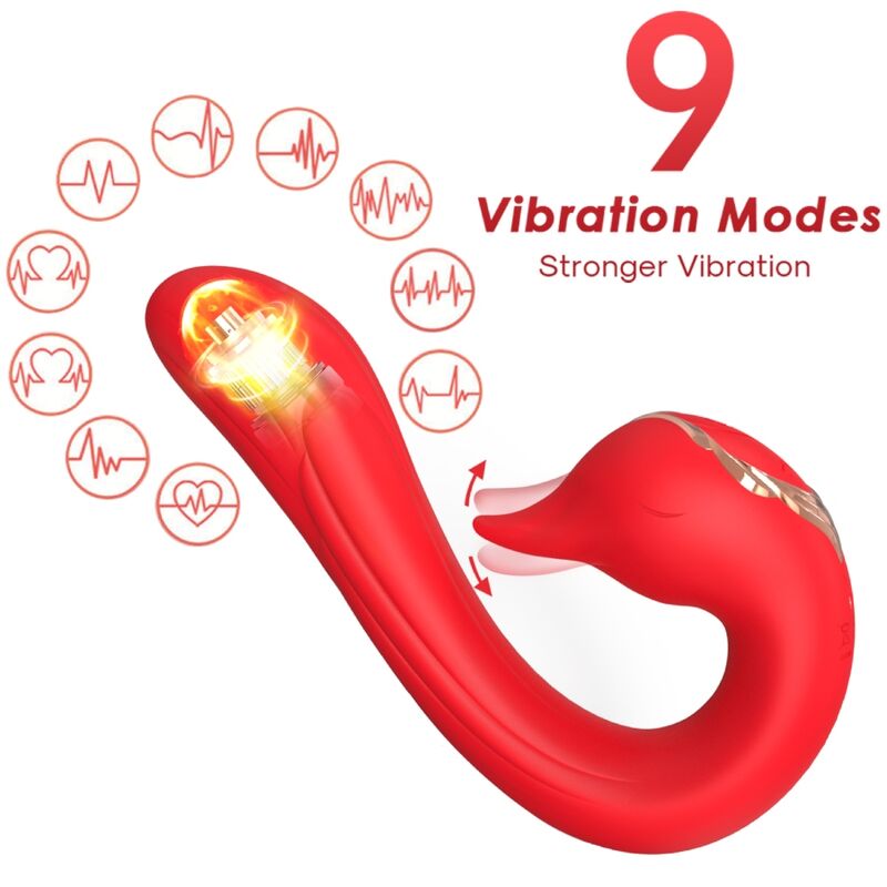 ARMONY – DELFIN VIBRATOR MULTIPOSITION  HEAT EFFECT RED