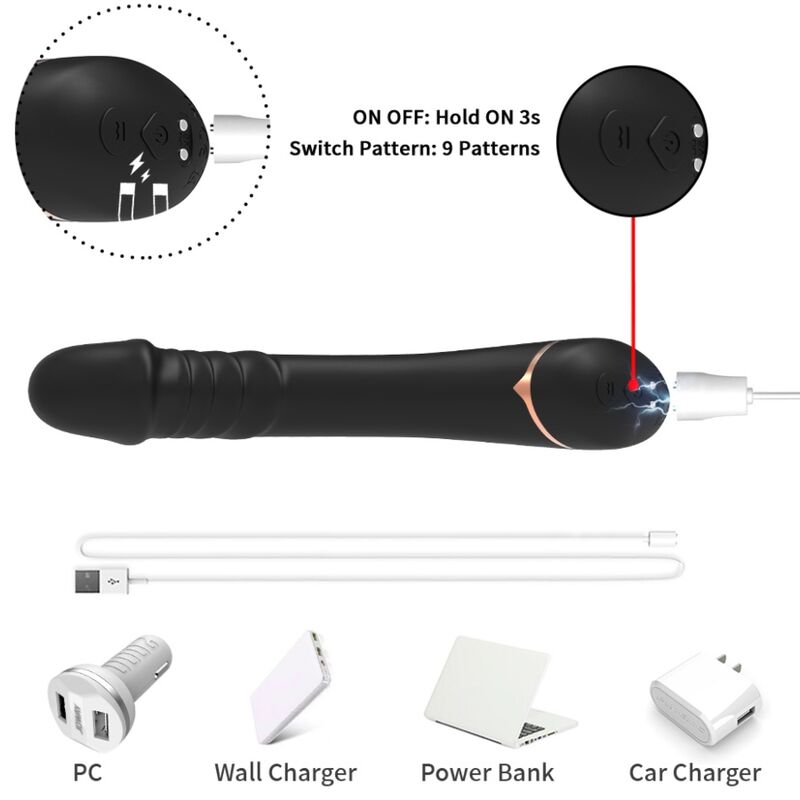 ARMONY – DILDO VIBRATOR SILICONE BLACK