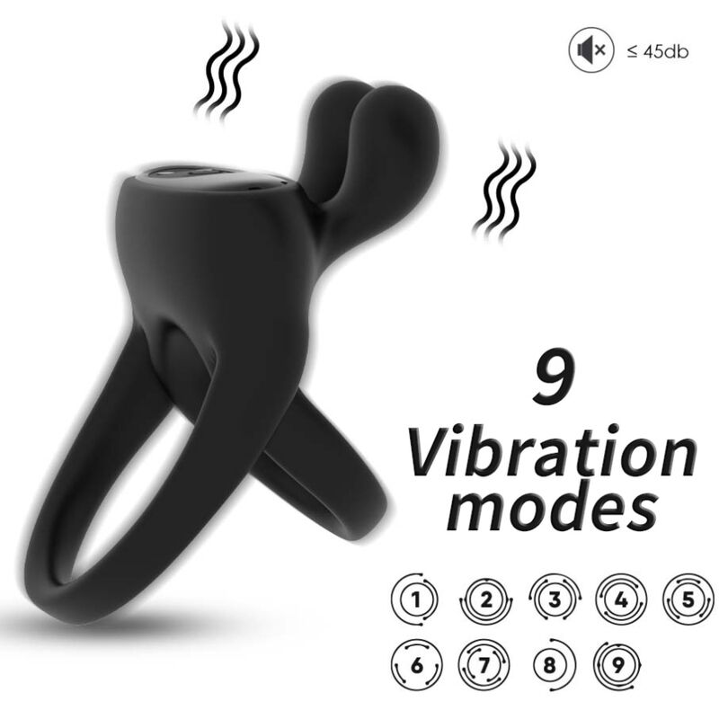 ARMONY – RING VIBRATOR RABBIT BLACK