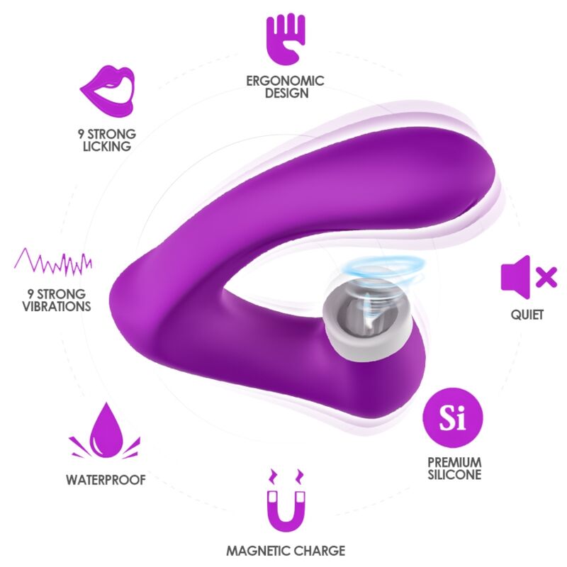 ARMONY – SECRETKISS LICKING VIBRATING CLIT  VIBRATOR CURVED PURPLE