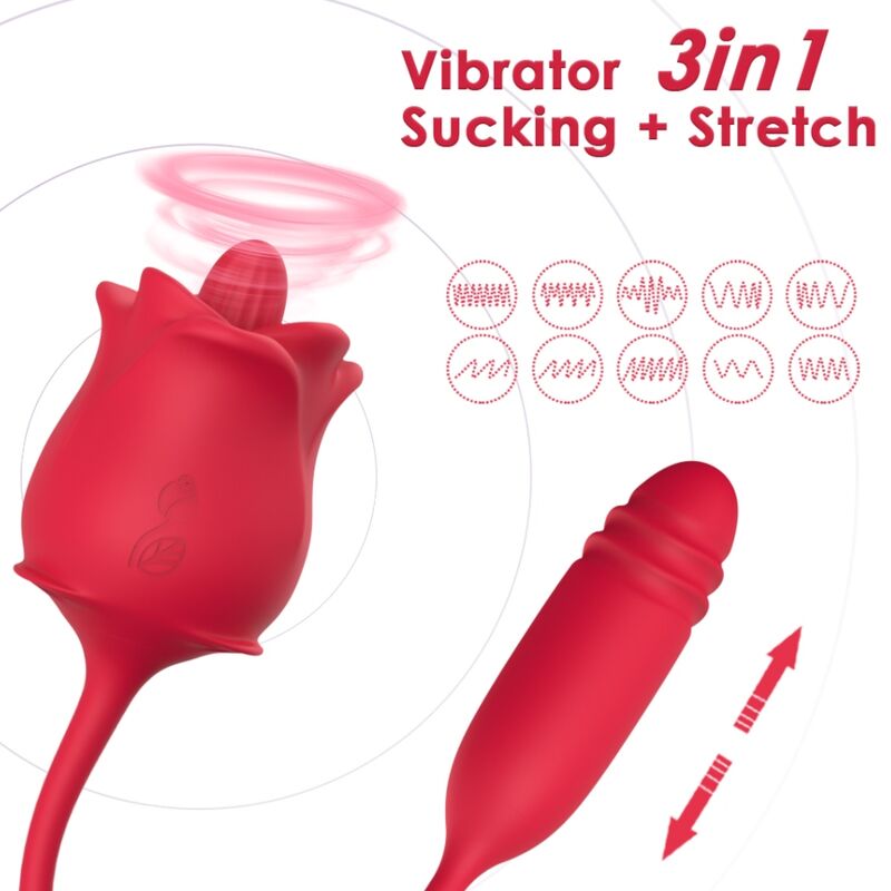 ARMONY – 3-IN-1 PINK, STIMULATOR, SUCTION AND UPDOWN WITH RED TAIL