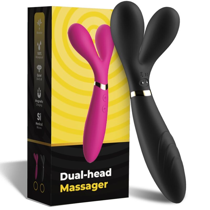 ARMONY - Y-WAND MASSAGER VIBRATOR DOUBLE HEAD BLACK - Image 5