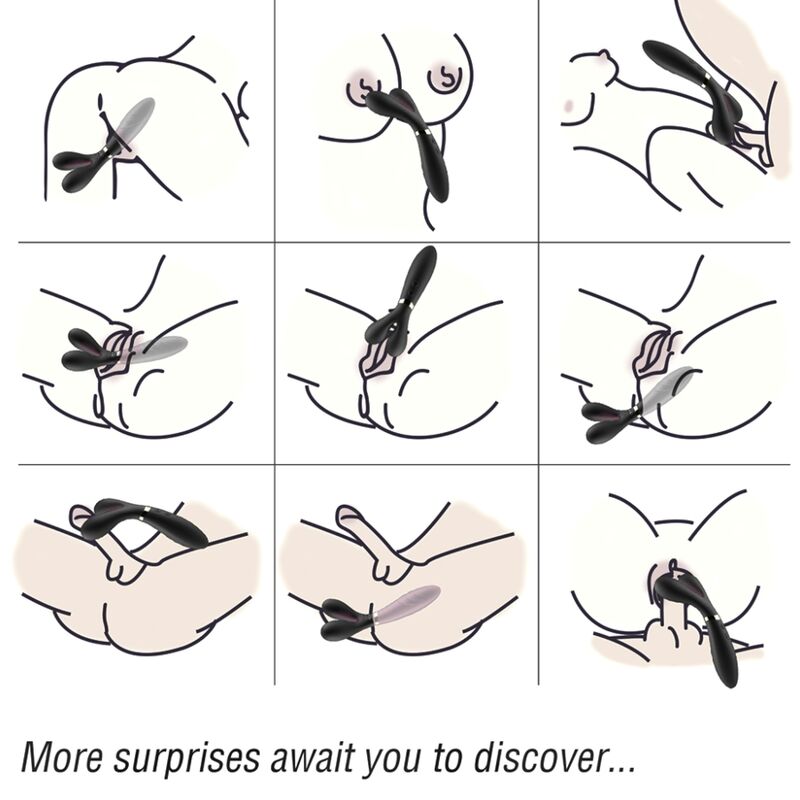 ARMONY – Y-WAND MASSAGER  VIBRATOR DOUBLE HEAD BLACK