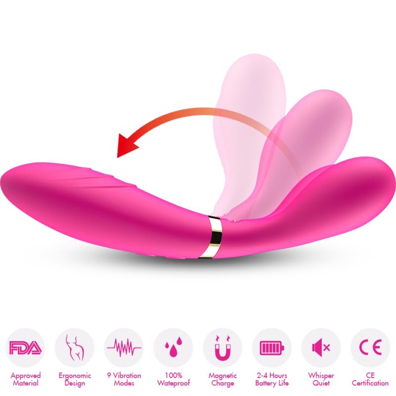 ARMONY - Y-WAND MASSAGER VIBRATOR DOUBLE HEAD FUCHSIA - Image 3