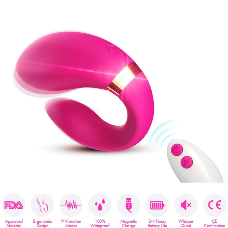 ARMONY – CRESCENT VIBRATOR FOR COUPLES REMOTE CONTROL FUCHSIA