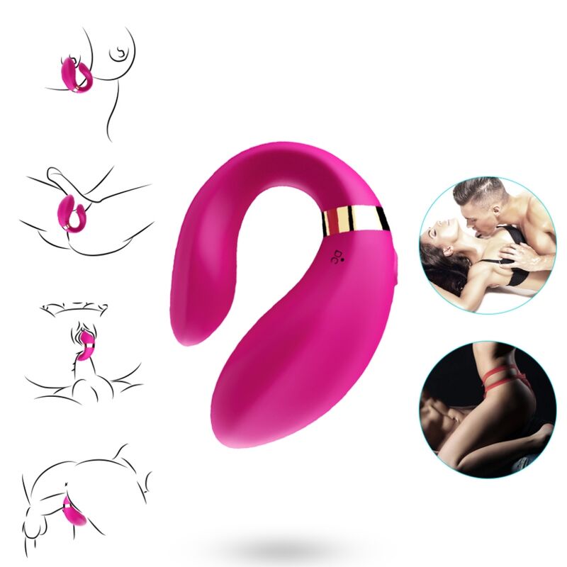 ARMONY – CRESCENT VIBRATOR FOR COUPLES REMOTE CONTROL FUCHSIA
