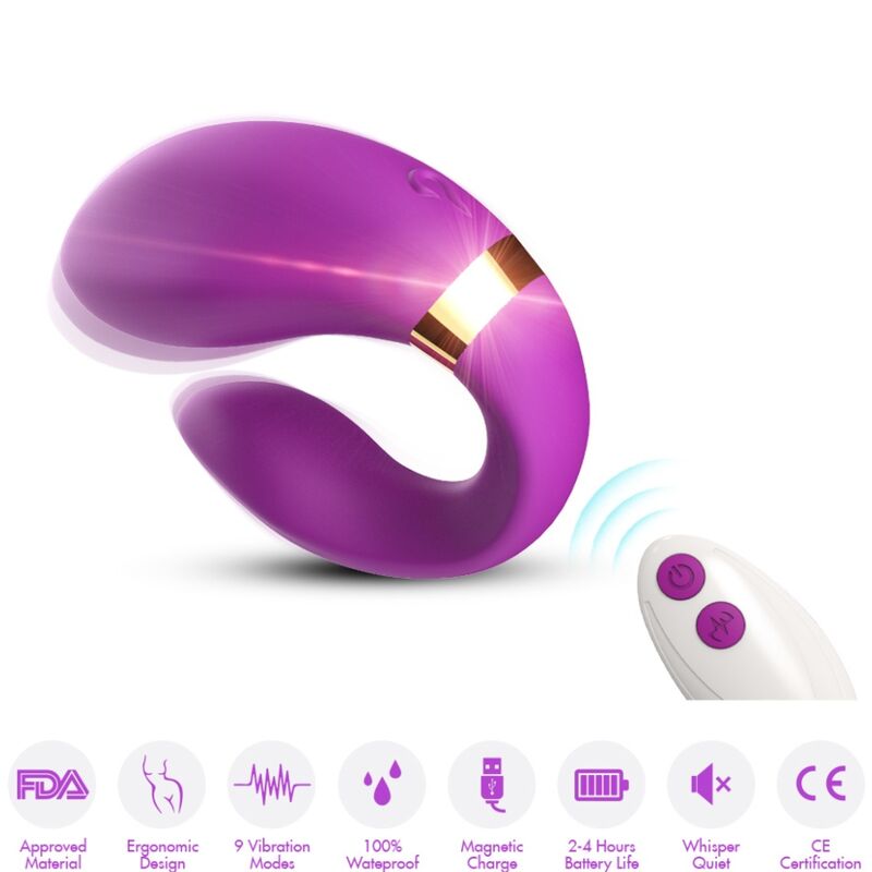 ARMONY – CRESCENT VIBRATOR FOR COUPLES REMOTE CONTROL PURPLE