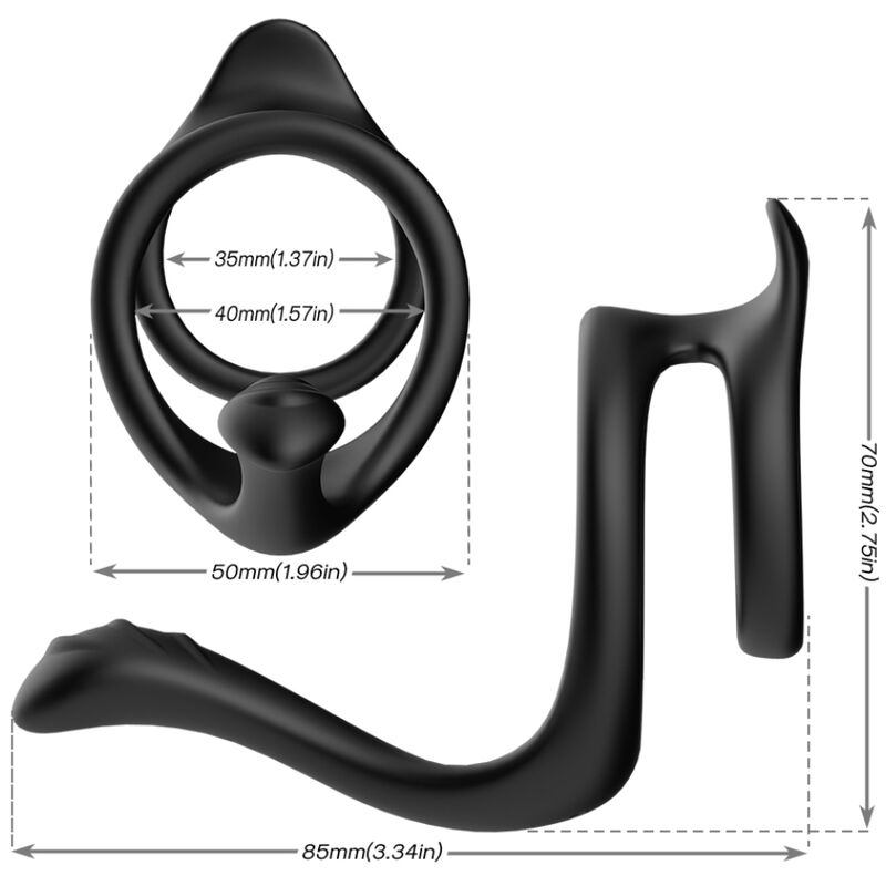 ARMONY – TAIL DOUBLE ANAL RING BLACK