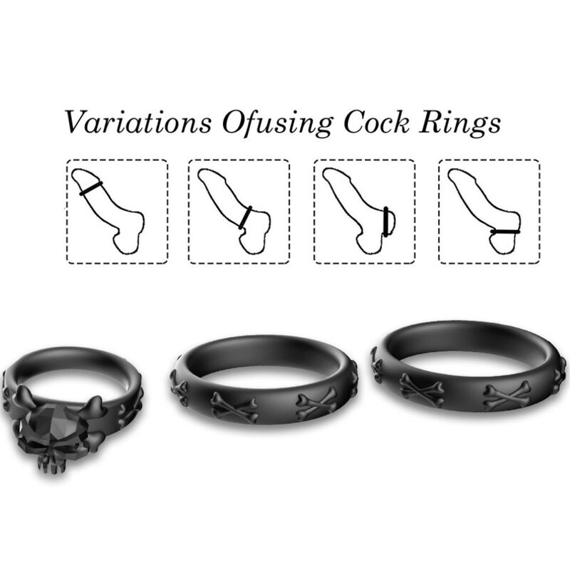 ARMONY - RINGS CALAVERA SILICONE BLACK - Image 3