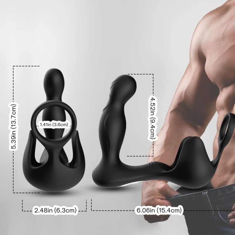 ARMONY – SURROUND VIBRATOR ANAL  STIMULATOR TESTICULOS  RING REMOTE CONTROL BLACK