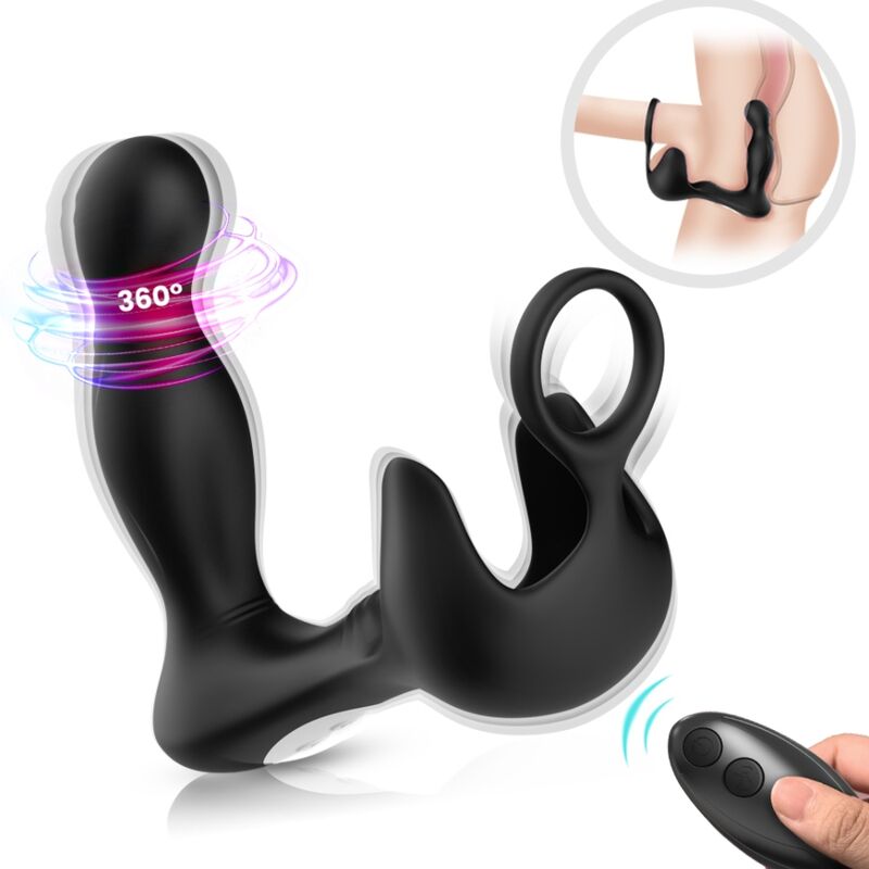 ARMONY – SURROUND VIBRATOR ANAL  STIMULATOR TESTICULOS  RING REMOTE CONTROL BLACK